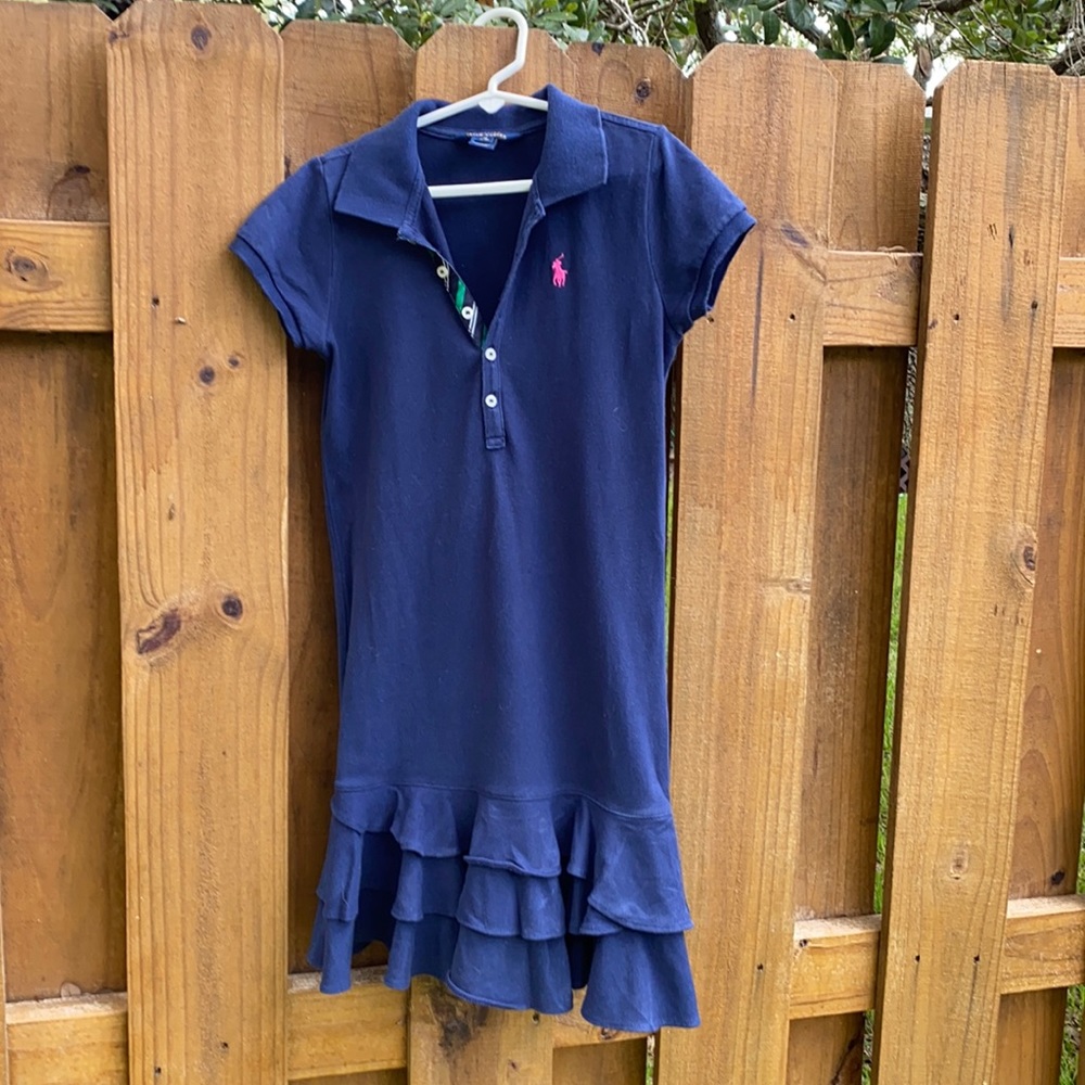 Ralph Lauren navy blue polo dress size M 8-10.